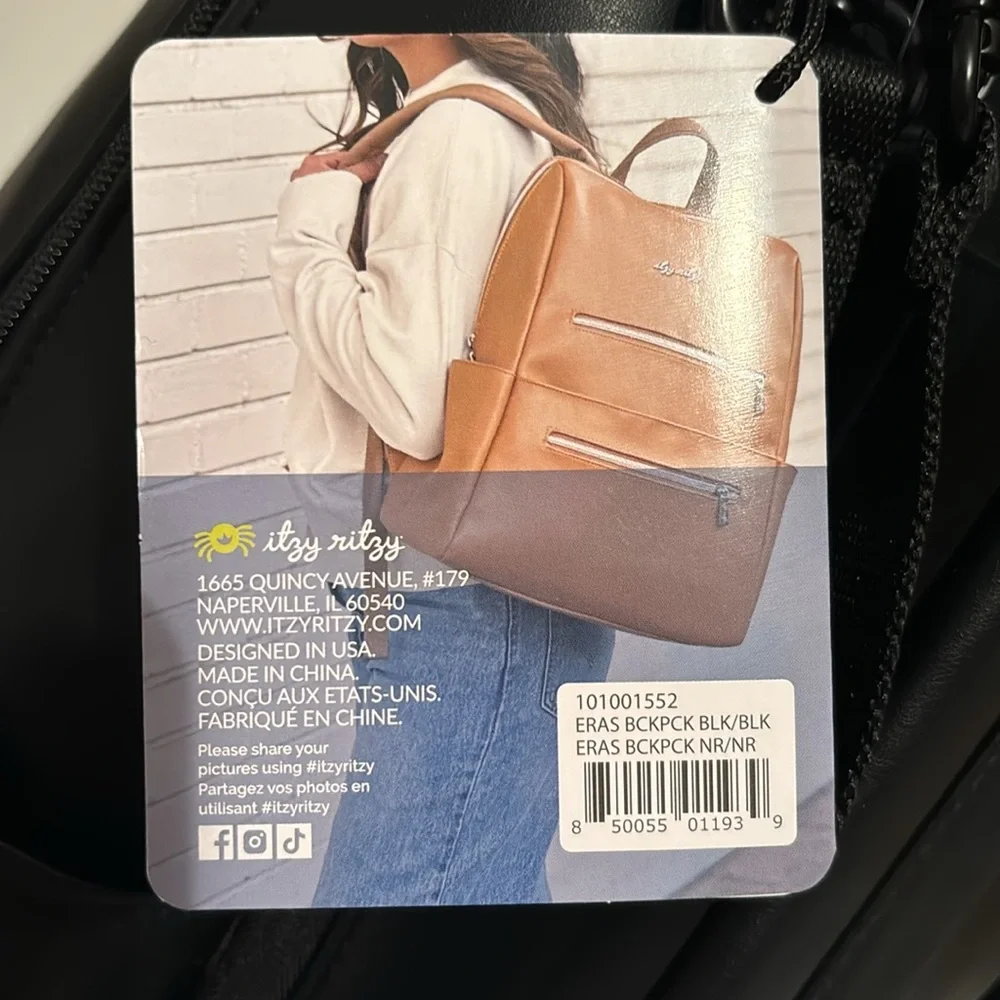 Itzy Ritzy Black Convertible Diaper Backpack